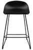Krzesło barowe ROLF czarne 66 cm - polipropylen, metal