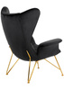 Fotel SHRIMP VELVET czarny / złoty