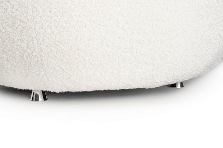 Fotel LOW TEDDY biały - stal