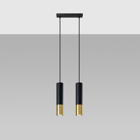 Lampa wisząca LOOPEZ 2 czarny/złoty