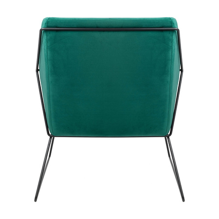 Fotel EMMA VELVET ciemny zielony - welur, metal