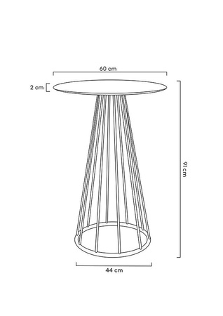 Stolik barowy GLAM 60 biały