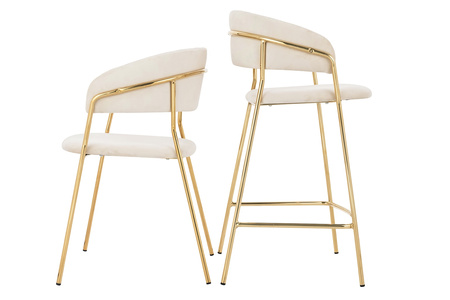 Krzesło MARGO beżowe - welur, podstawa złota