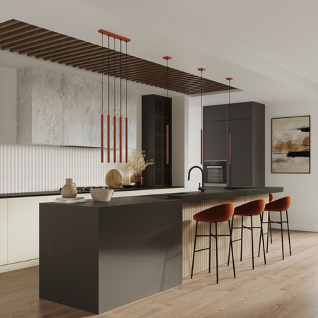 Lampa wisząca PASTELO 3 ochra czerwona