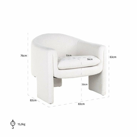 RICHMOND fotel CHARMAINE biały