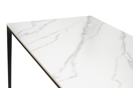 Stół SLIM 240x100 biały, czarny - ceramiczny marmur, aluminium