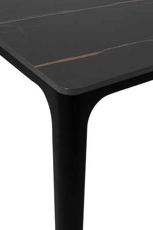 Stół SLIM 180x90 czarny - ceramiczny marmur, aluminium