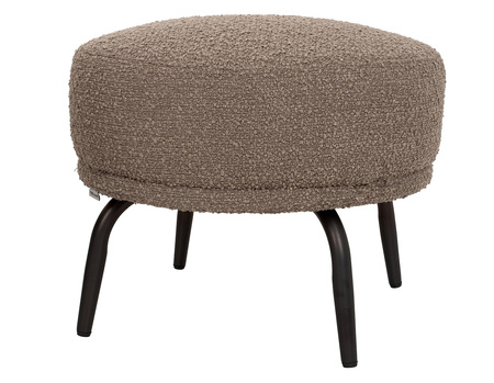 Fotel TEDDY GRAND z podnóżkiem ciemny brązowy - stal