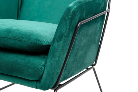 Fotel EMMA VELVET ciemny zielony - welur, metal
