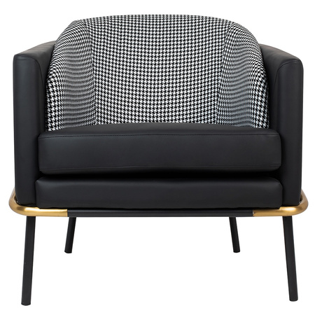 Fotel GUBI czarny - ekoskóra, metal