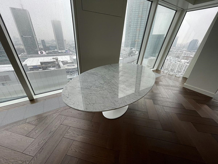 Stół TULIP ELLIPSE MARBLE CARRARA 200 biały - marmur, metal