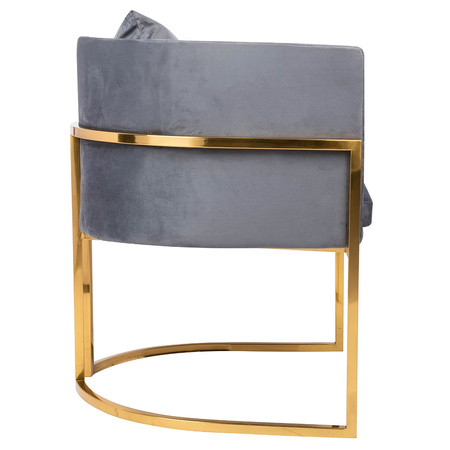 Fotel CHLOE VELVET ciemny szary - metal, welur