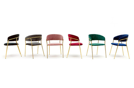 Krzesło MARGO czarne - welur, podstawa złota