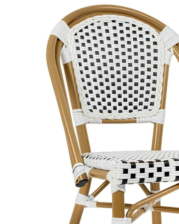 Krzesło ogrodowe CAFE PARIS białe rattan