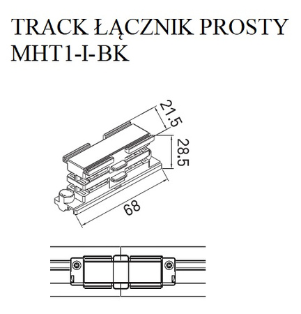 MAXLIGHT MHT1-I-BK TRACK ŁĄCZNIK WEWNĘTRZNY czarny