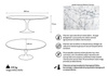 Stół TULIP ELLIPSE MARBLE CARRARA biały - blat owalny marmurowy, metal