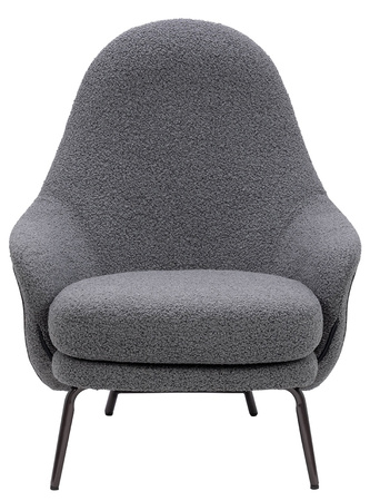 Fotel LOBBY TEDDY szary - stal, opal