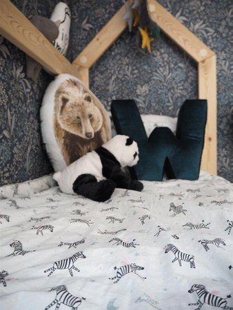 ZEBRY pościel z wypełnieniem i poduszką płaską ( drobny wzór)