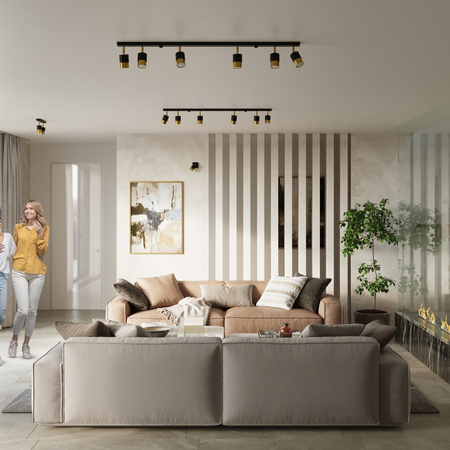 Plafon NERO 2 czarny/złoty