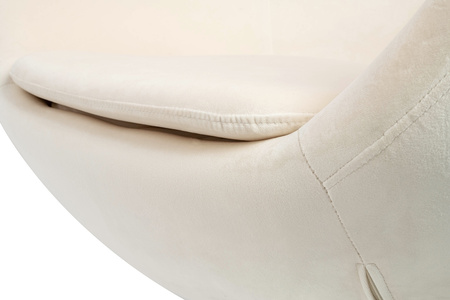 Fotel EGG SZEROKI VELVET beżowy.56 - welur, podstawa stal