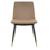 Krzesło DIEGO khaki / beżowe - welur, podstawa czarno złota