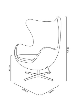 Fotel EGG AVIATOR PU brązowy - ekoskóra, metal