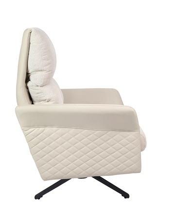 Fotel obrotowy RELAX beżowy - skóra PU, stal