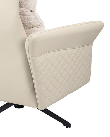 Fotel obrotowy RELAX beżowy - skóra PU, stal