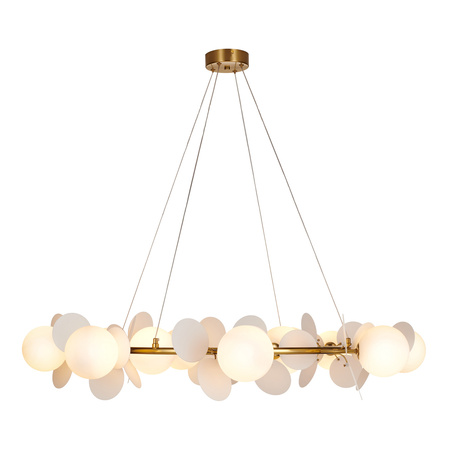 Lampa wisząca CHIC złoto biała 105 cm