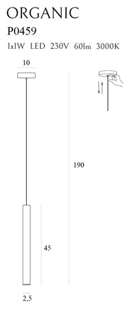 MAXLIGHT P0459 LAMPA WISZĄCA ORGANIC I ZŁOTO SZCZOTKOWANE