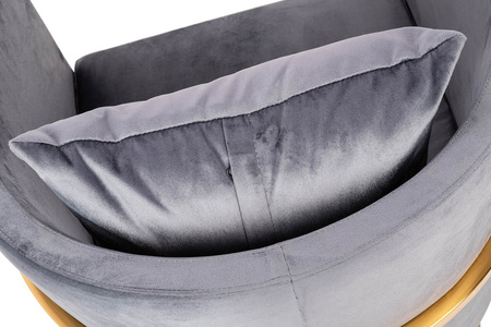Fotel CHLOE VELVET ciemny szary - metal, welur