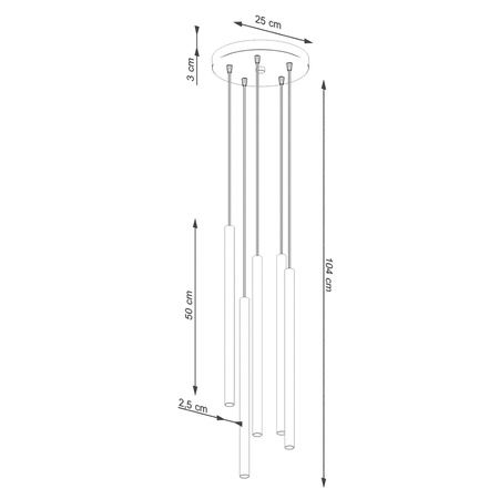 Lampa wisząca PASTELO 5P zielona oliwka