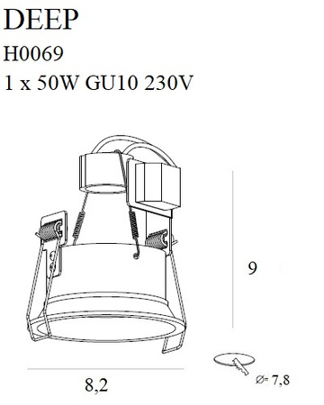 MAXLIGHT H0069 OPRAWA WPUSTOWA DEEP BIAŁA GU10