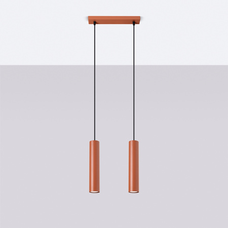 Lampa wisząca LAGOS 2 ochra czerwona