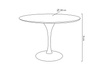Stół TULIP PREMIUM 120 biały - MDF, metal