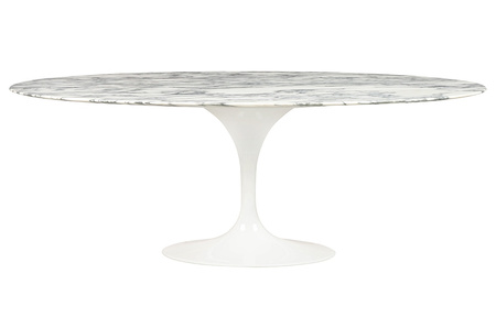 Stół TULIP ELLIPSE MARBLE ARABESCATO 200 biały - marmur, metal