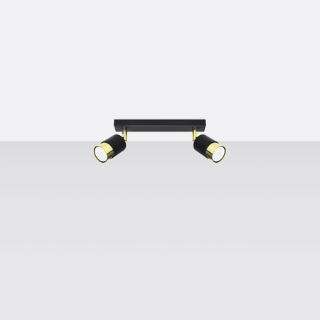 Plafon NERO 2 czarny/złoty