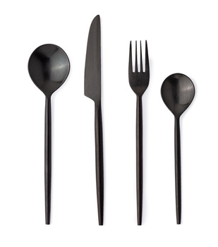 BIZZOTTO zestaw sztućców BRONTE SATIN BLACK 16 szt.