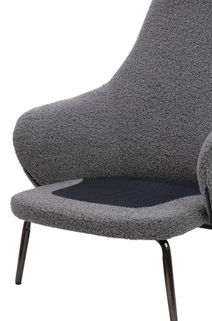 Fotel LOBBY TEDDY szary - stal, opal