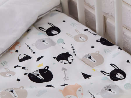 MISIE pościel z wypełnieniem i poduszką płaską (drobny wzór)