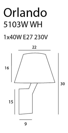 MAXLIGHT 5103W/WHNM KINKIET ORLANDO BIAŁY SATYNA