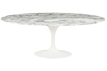 Stół TULIP ELLIPSE MARBLE ARABESCATO 200  biały - marmur, metal