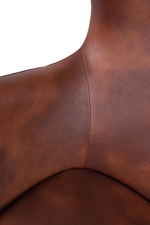 Fotel EGG SZEROKI PU brąz vintage koniak - podstawa stal