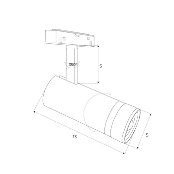 MAXLIGHT M0013N REFLEKTOR MAGNETYCZNY  SYSTEM ON/OFF 12W 784LM 3000K