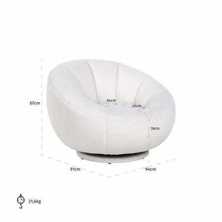 RICHMOND fotel obrotowy KENDALL biały