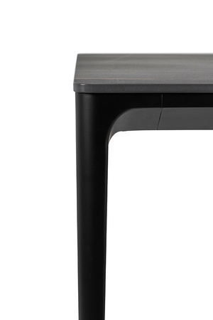 Stół SLIM 140x80 czarny - ceramiczny marmur, aluminium