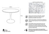 Stół TULIP MARBLE 100 CARRARA biały - marmur, metal