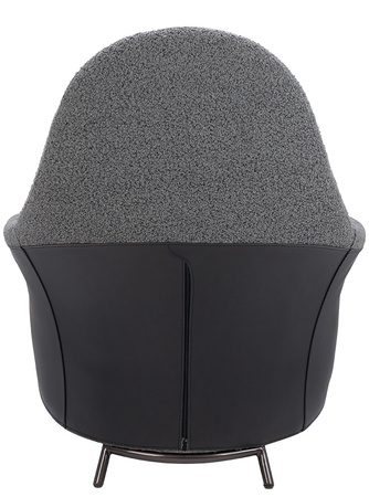 Fotel LOBBY TEDDY szary - stal, opal