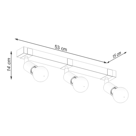 Plafon ZUCA 3 czarny