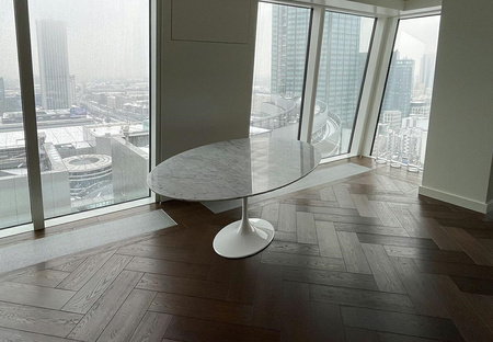 Stół TULIP ELLIPSE MARBLE CARRARA 200 biały - marmur, metal